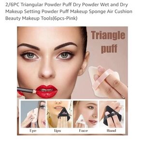 6 pc triangle makeup powder puff